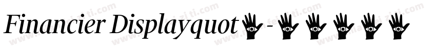 Financier Displayquot;字体转换